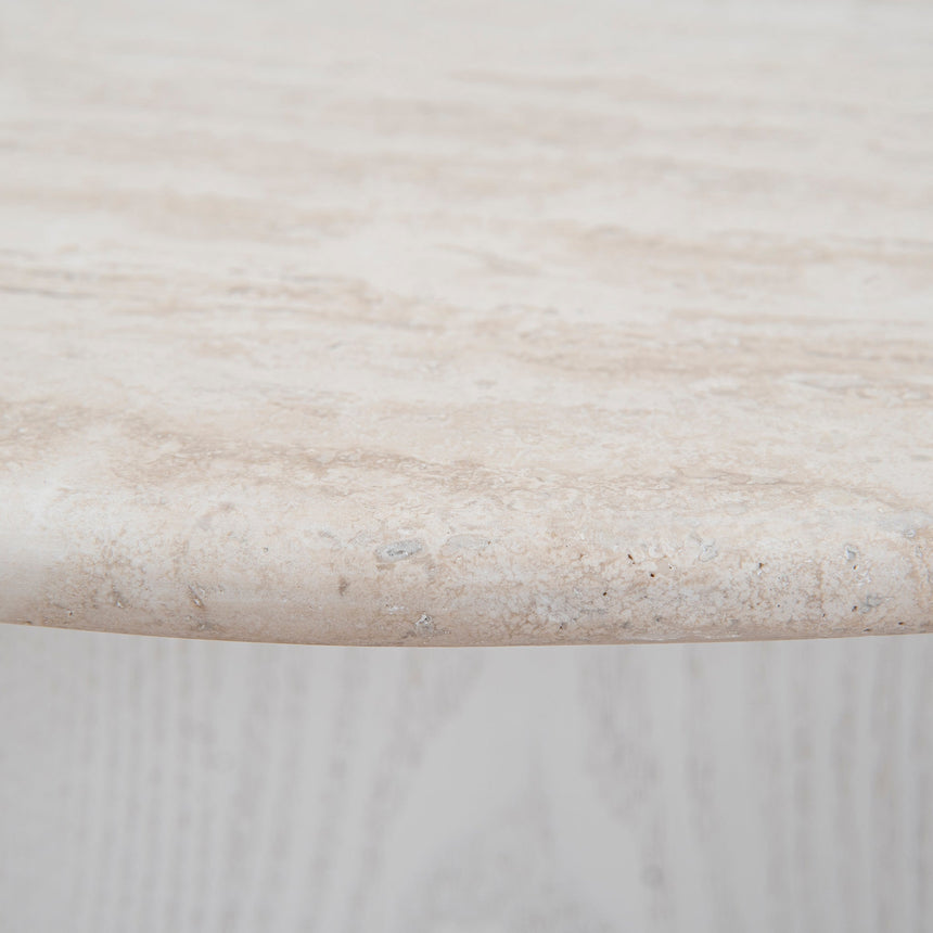 Nested Travertine Coffee Table - White