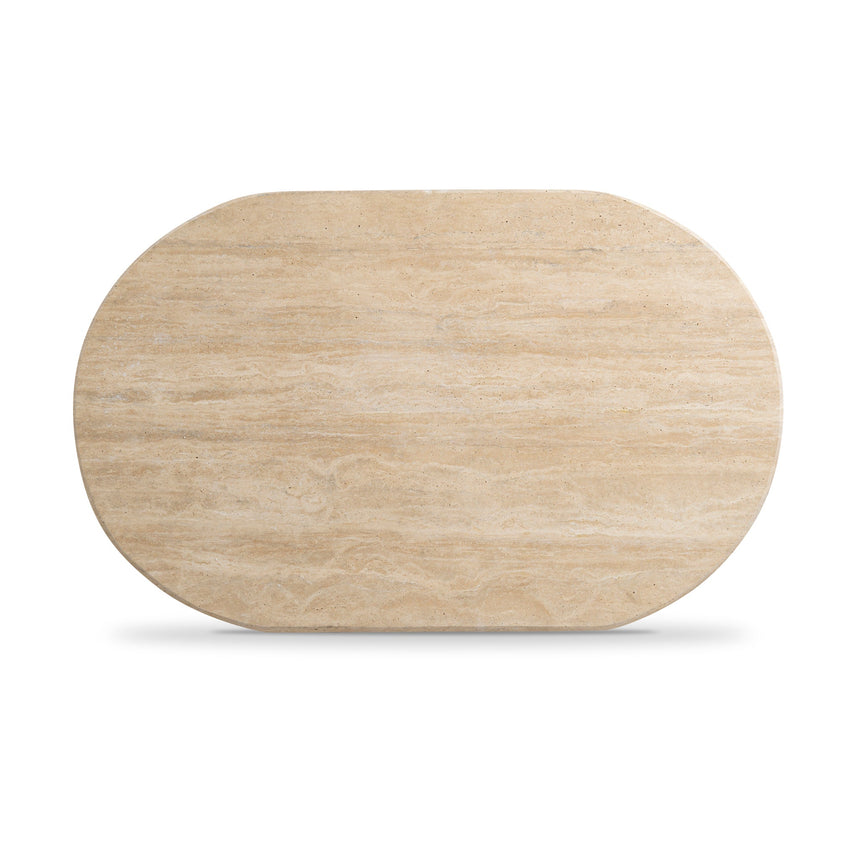1.2m Oval Travertine Coffee Table - Natural