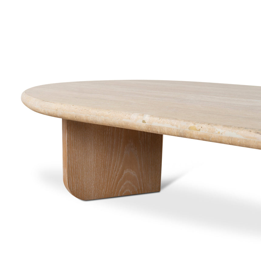 1.2m Oval Travertine Coffee Table - Natural