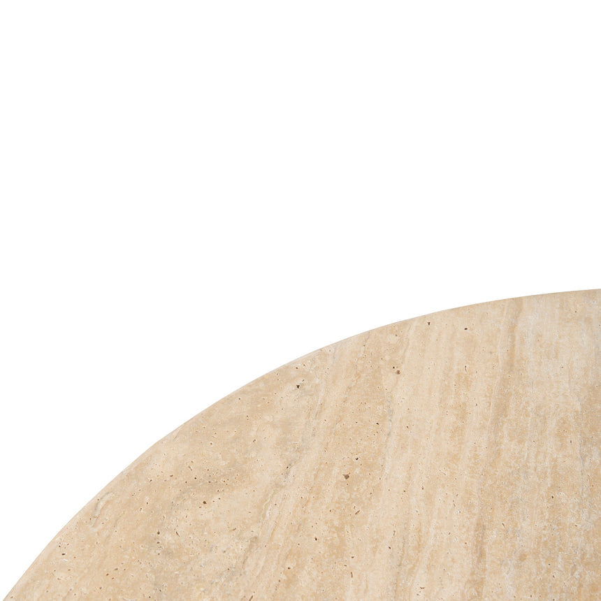 90cm Round Travertine Coffee Table - Natural