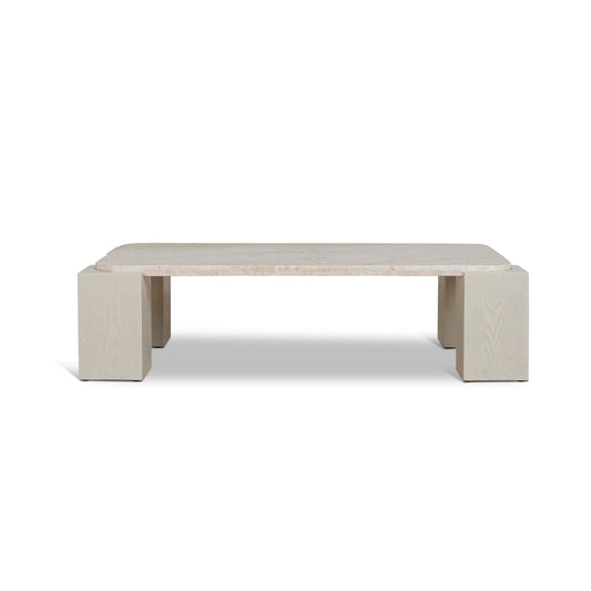 1.26cm Travertine Coffee Table - Ivory Oat