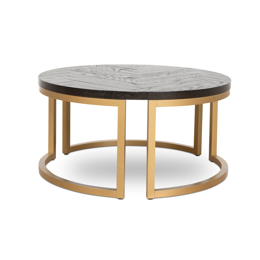 Nested Coffee Table - Peppercorn and Brass