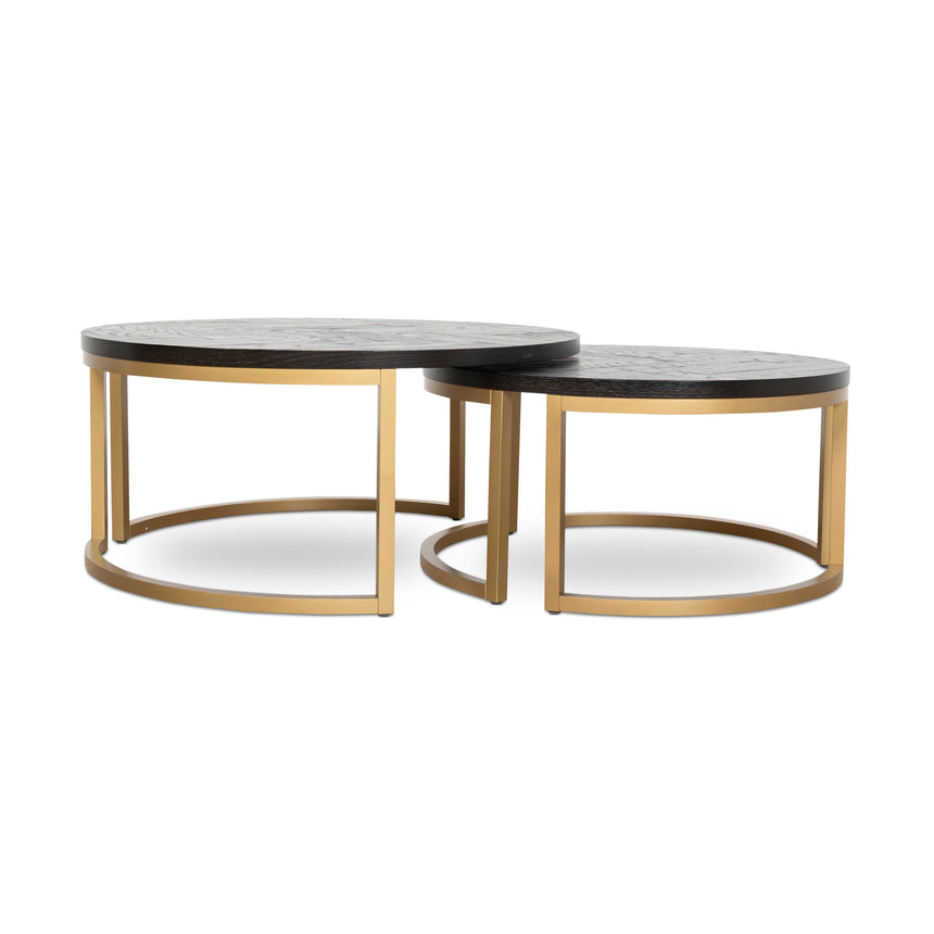 Nested Coffee Table - Peppercorn and Brass