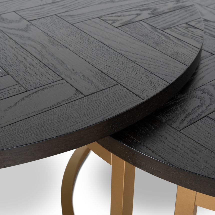 Nested Coffee Table - Peppercorn and Brass