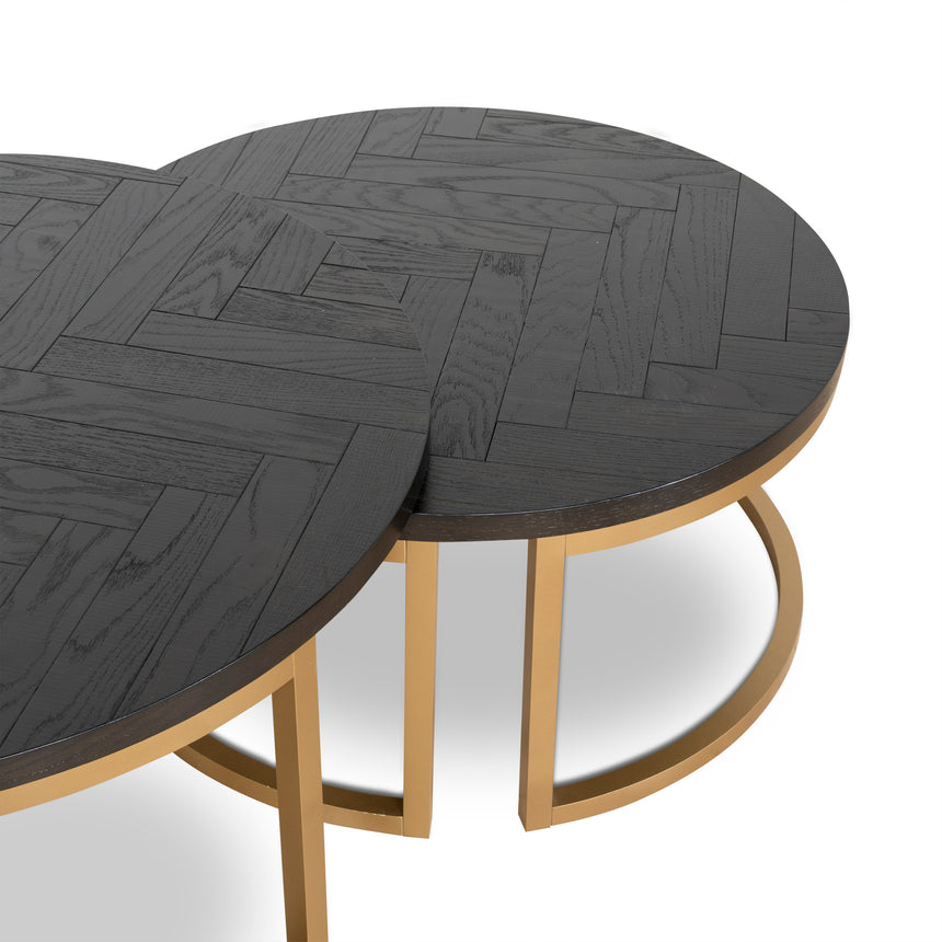 Nested Coffee Table - Peppercorn and Brass
