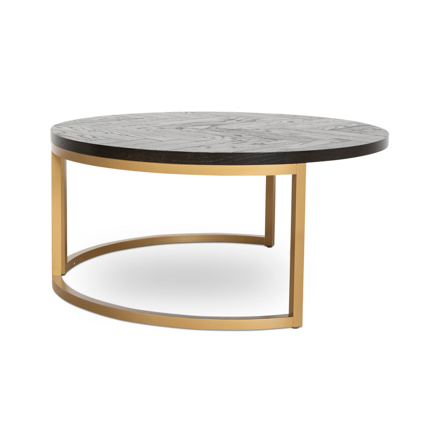 Nested Coffee Table - Peppercorn and Brass