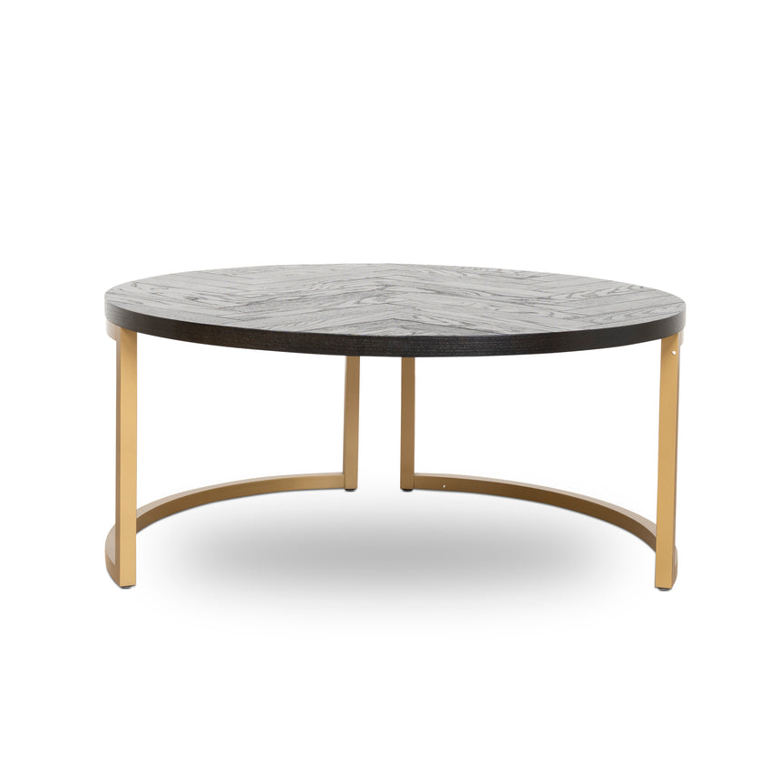Nested Coffee Table - Peppercorn and Brass
