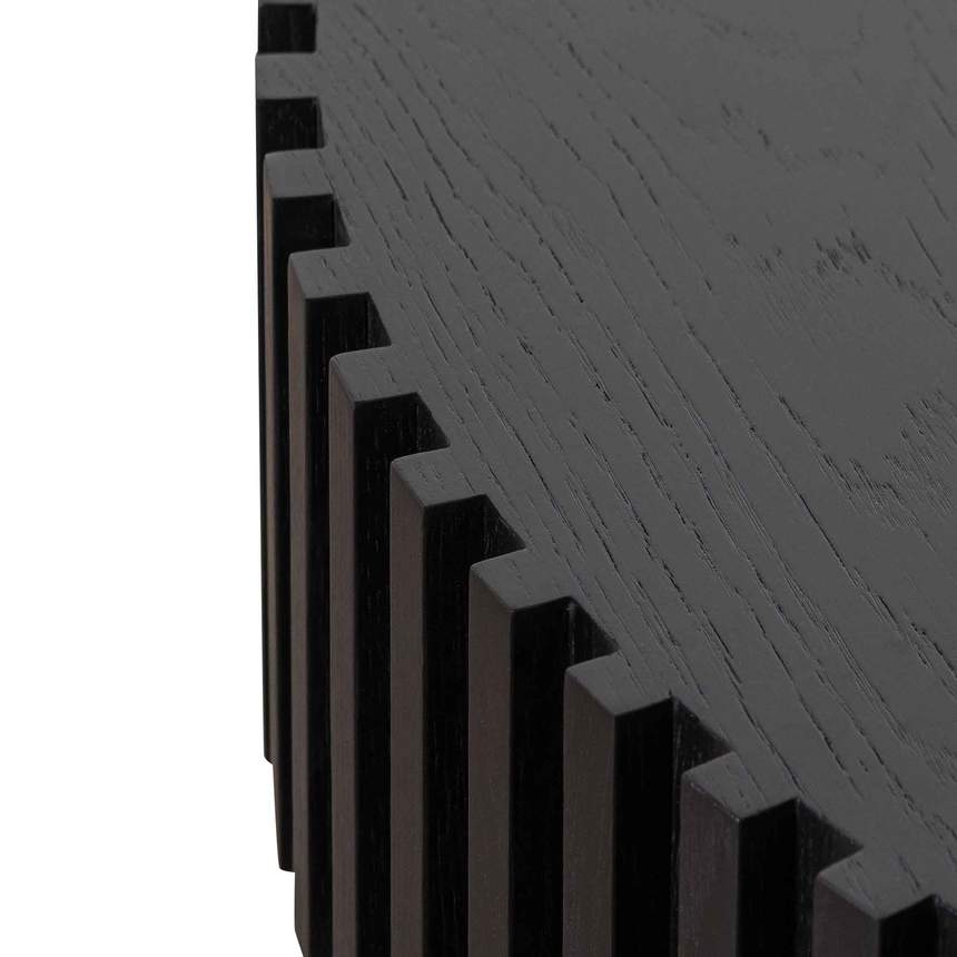 Oak Round Coffee Table - Black