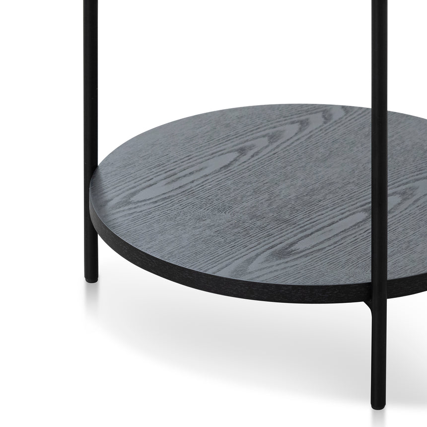 44cm Round Side Table - Full Black