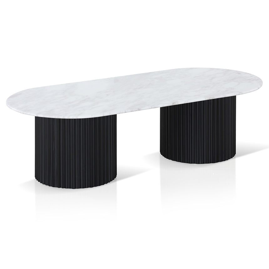 1.3m Marble Coffee Table - Black