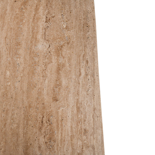 1.2m Travertine Top Coffee Table - White Base