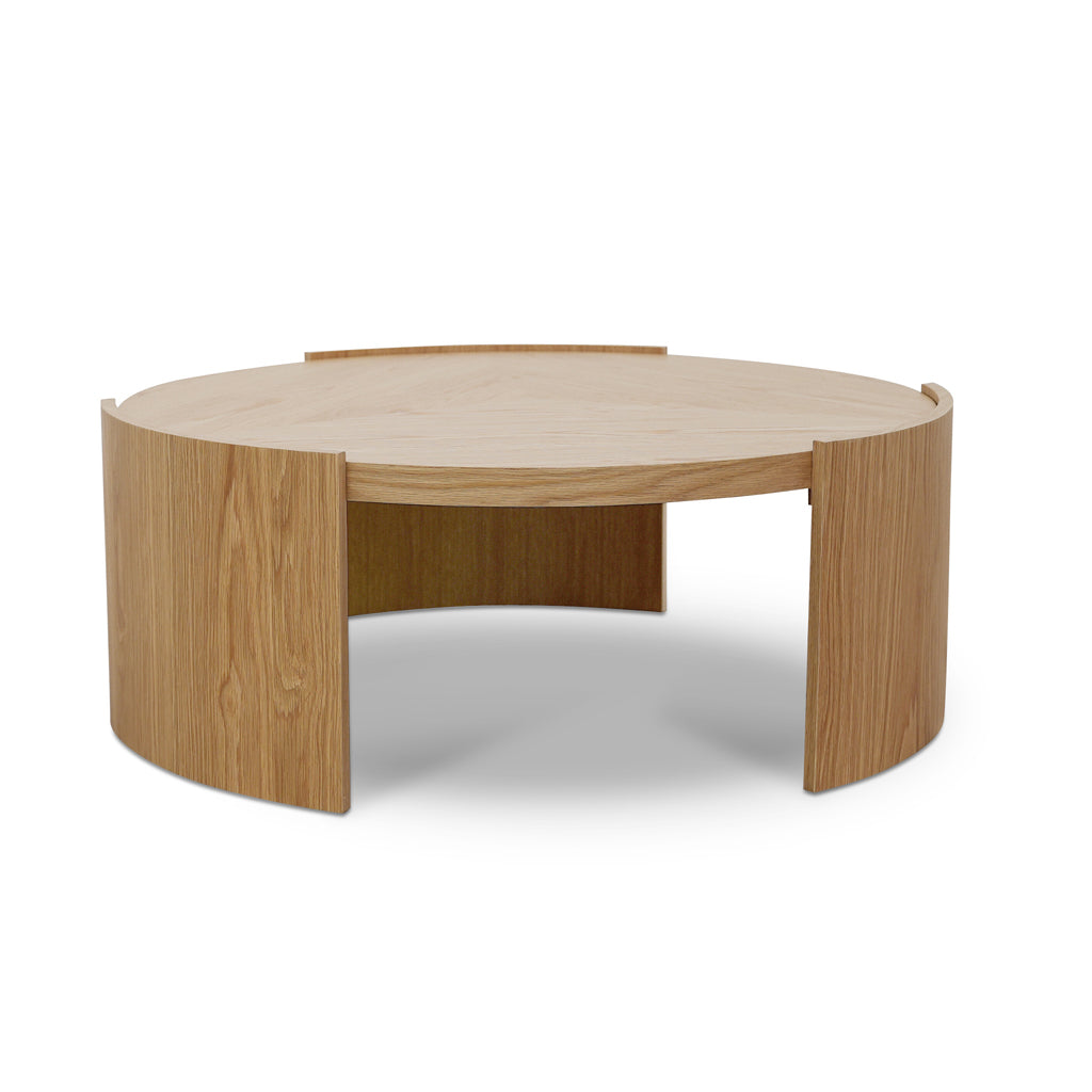 100cm Wooden Round Coffee Table - White