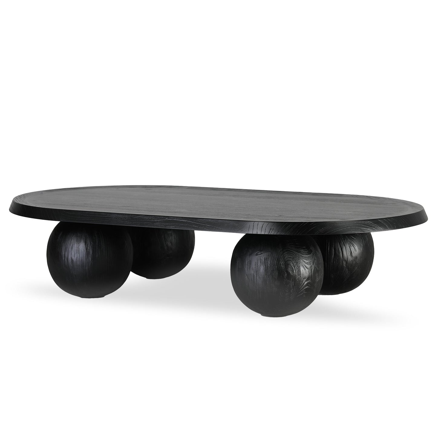 100cm Round Travertine Coffee Table - Black