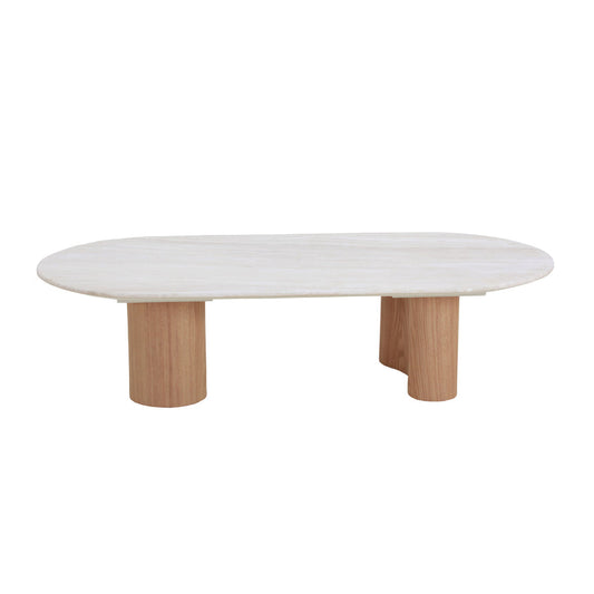 1.5m Travertine Top Coffee Table - Natural