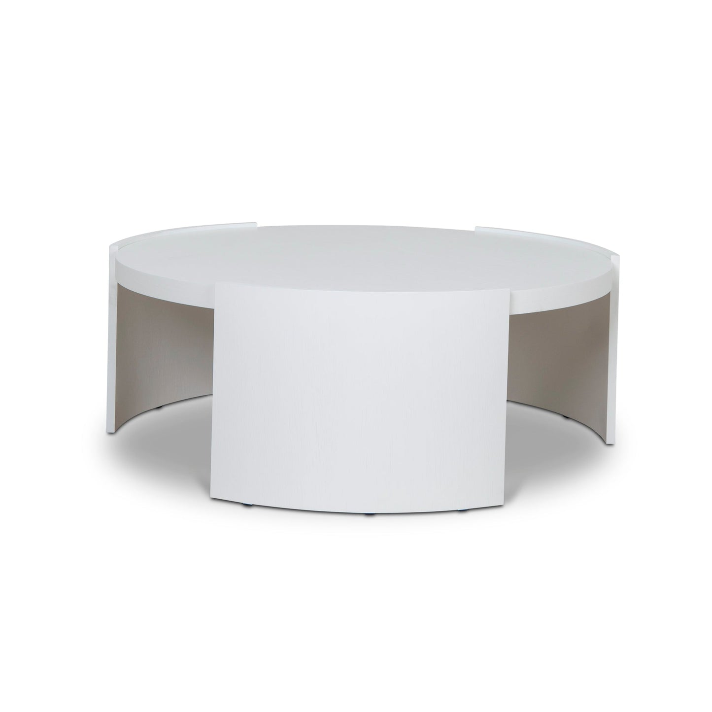 100cm Wooden Round Coffee Table - White