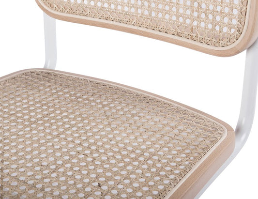 Calibre Chair - White Frame with Natural Cane (6 Chairs)