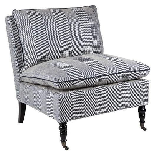 Candace Occasional Chair - Chevron Blue Linen