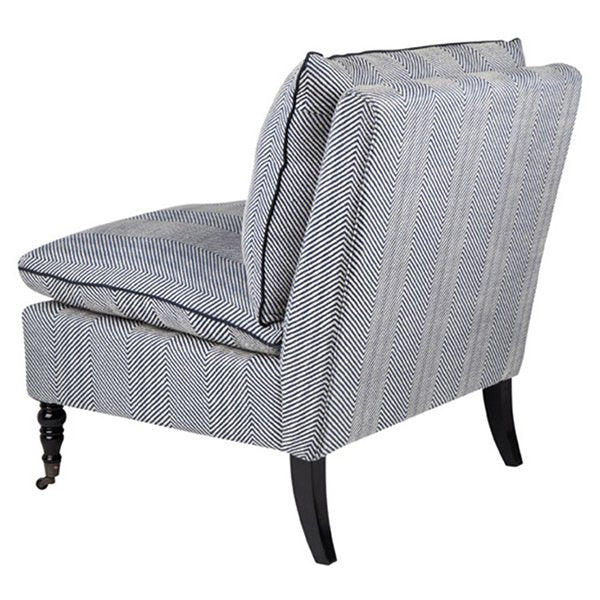 Candace Occasional Chair - Chevron Blue Linen