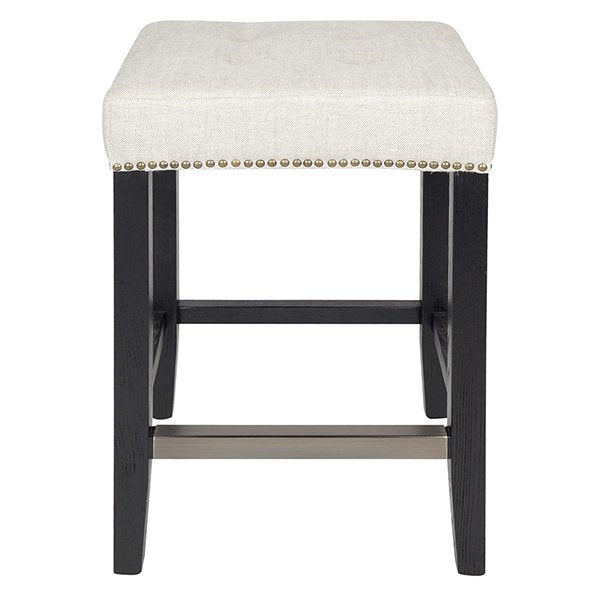 Canyon Black Kitchen Stool - Natural Linen