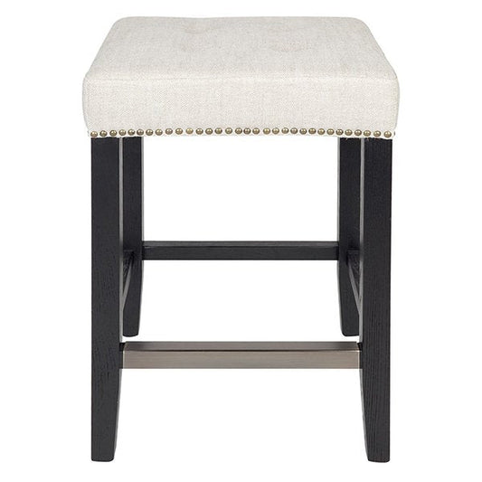 Canyon Black Kitchen Stool - Natural Linen