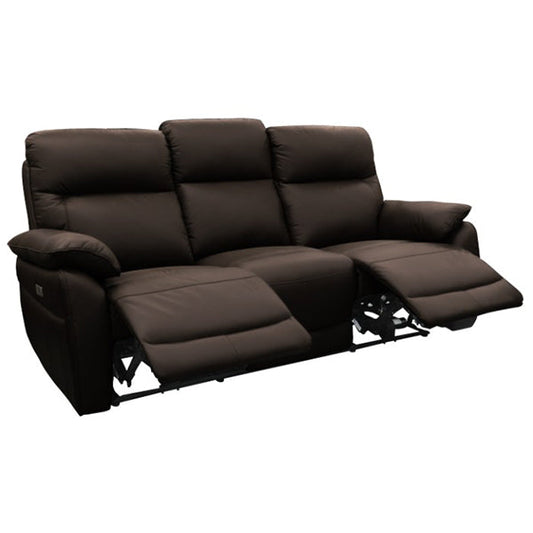 Aspect 3+1+1 Seater Leather Electric Recliner Sofa Set - Chocolate