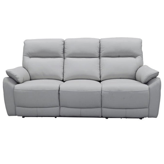 Aspect 3 Seater Sofa + 2 Electric Recliners - Silver Leather