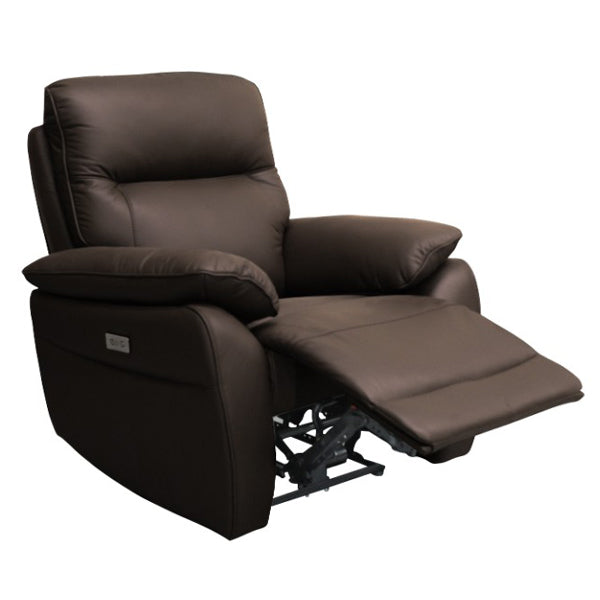 Aspect 3+1+1 Seater Leather Electric Recliner Sofa Set - Chocolate