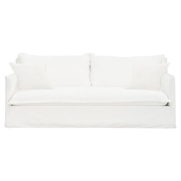 Cove 3 Seater Slip Cover Sofa - White Linen