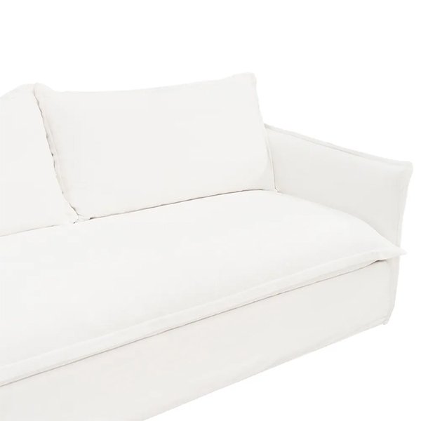 Cove 3 Seater Slip Cover Sofa - White Linen