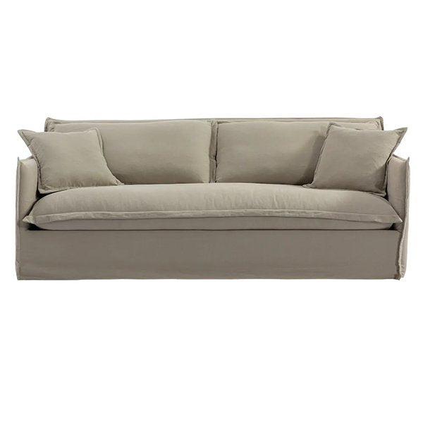Cove 3 Seater Slip Cover Sofa - Taupe Linen