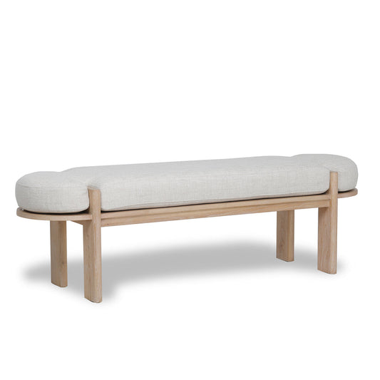 1.6m Light Natural Elm Bench - Natural Linen