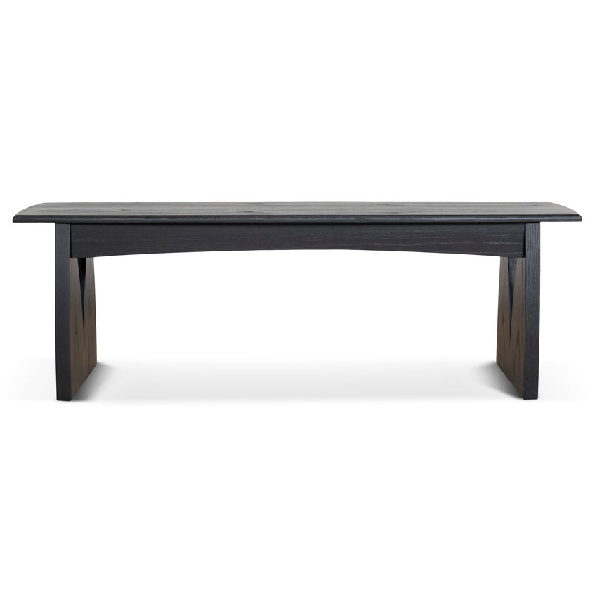 1.4m Elm Dining Bench - Full Black