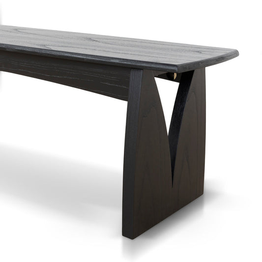 Kaisa 1.4m Elm Dining Bench - Full Black