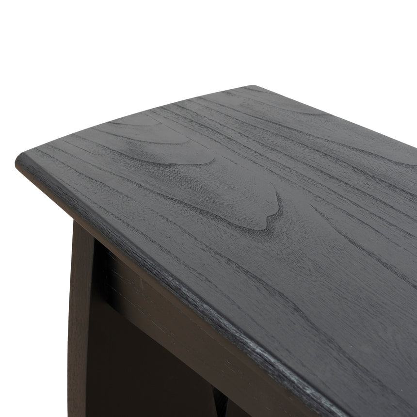 1.4m Elm Dining Bench - Full Black