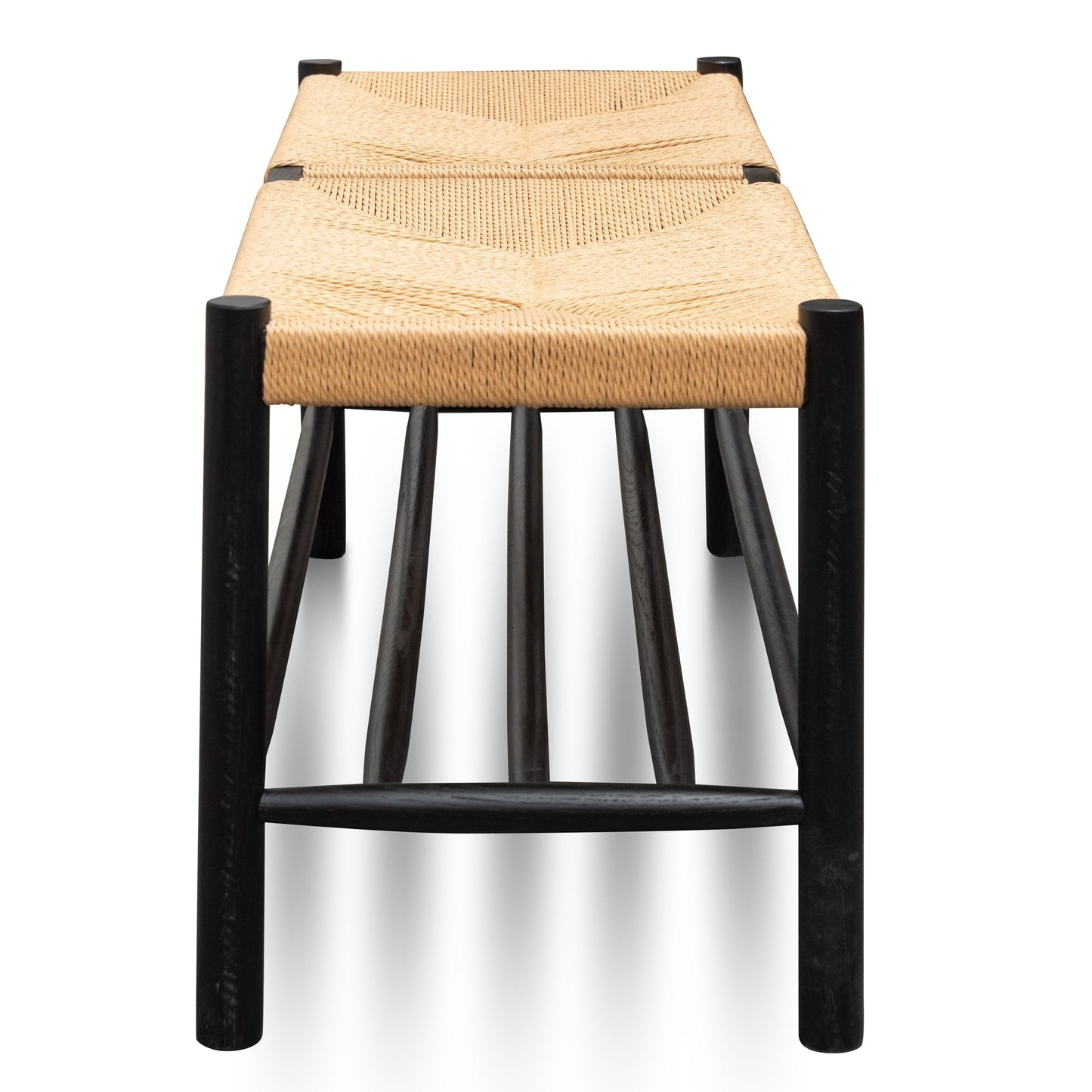 Erika 110cm Black Oak Bench - Natural Seat