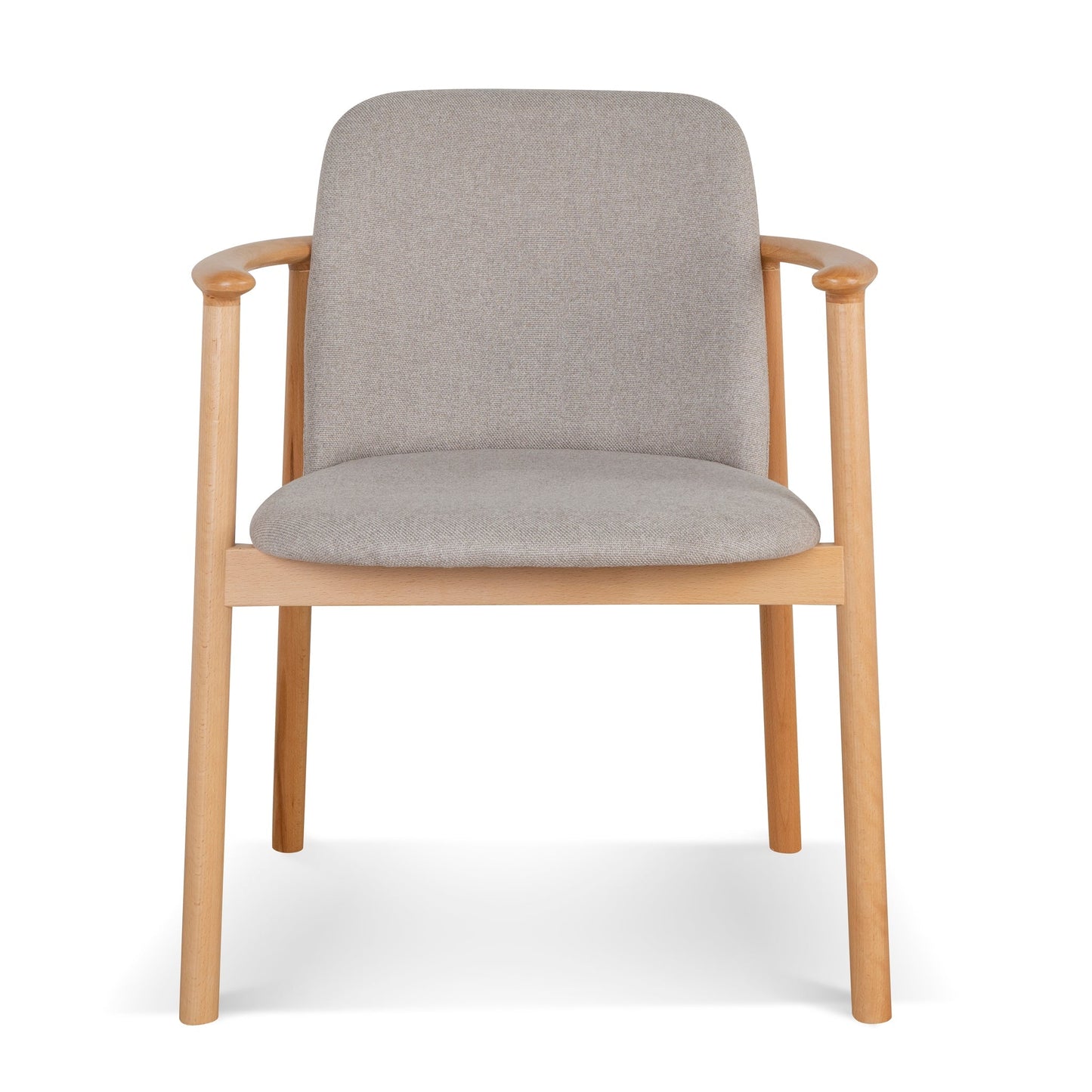 Set of 2 - Paul Natural Dining Armchair - Grey Seat