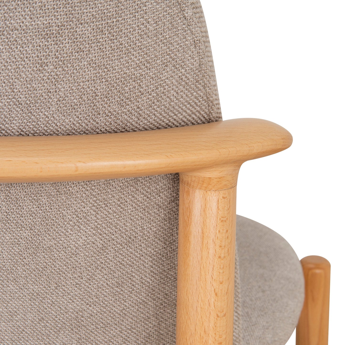 Set of 2 - Paul Natural Dining Chair - Grey Seat