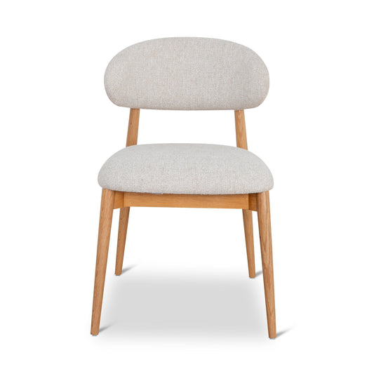 Oskari Coastal Beige Dining Chair - Natural Oak
