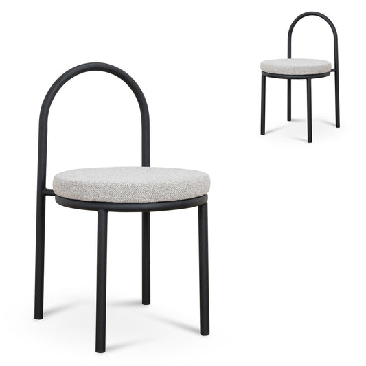 Black Dining Chair - Clay Grey (Set of 2)