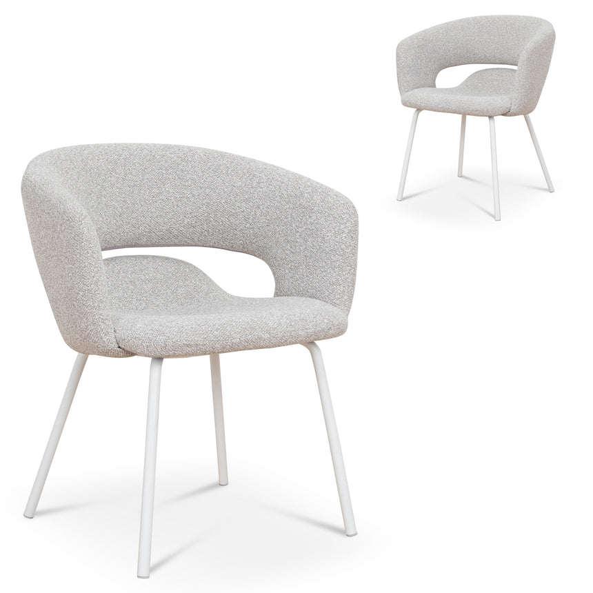White Dining Chair - Clay Grey (Set of 2)