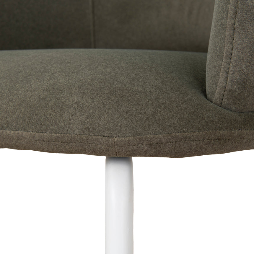 White Dining Chair - Dark Moss Green (Set of 2)