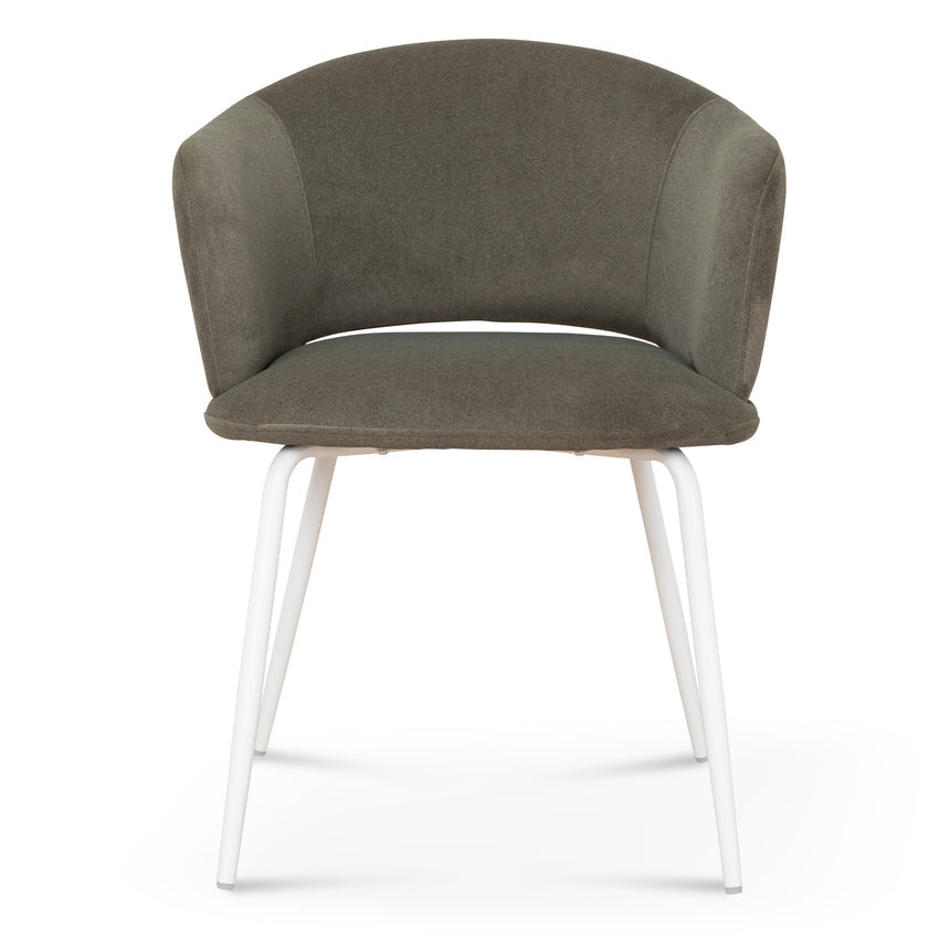 White Dining Chair - Dark Moss Green (Set of 2)