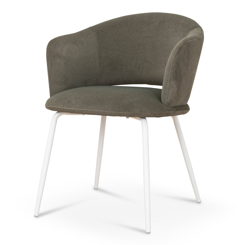 White Dining Chair - Dark Moss Green (Set of 2)