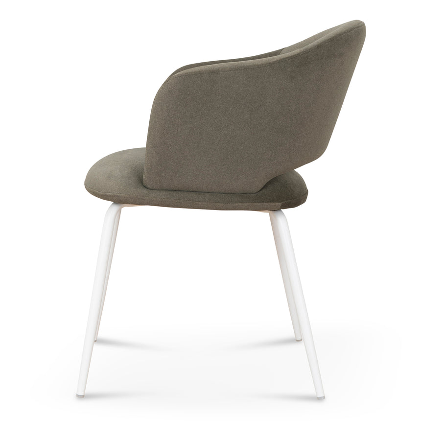 White Dining Chair - Dark Moss Green (Set of 2)