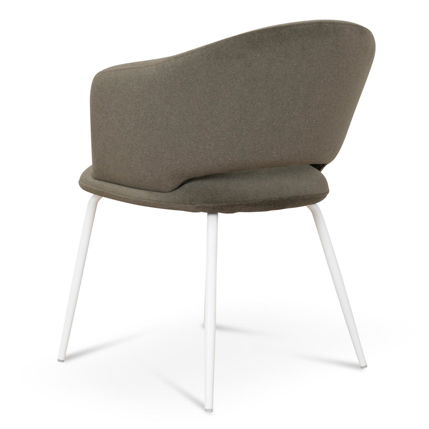 White Dining Chair - Dark Moss Green (Set of 2)