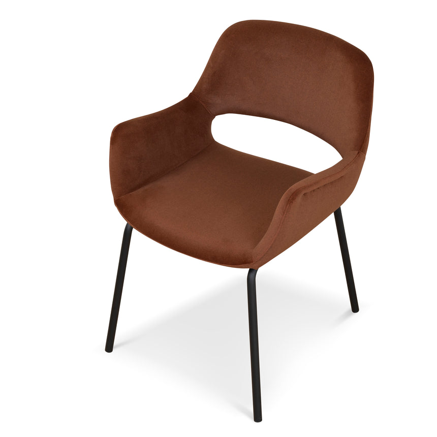 Black Dining Chair - Red Bronze Seat (Set of 2)