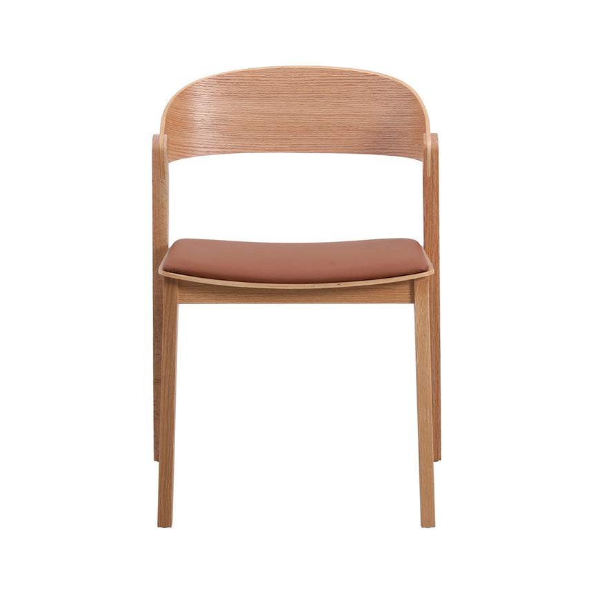 Natural Dining Chair - Brown Seat (Set of 2)