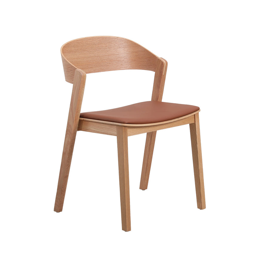 Natural Dining Chair - Brown Seat (Set of 2)