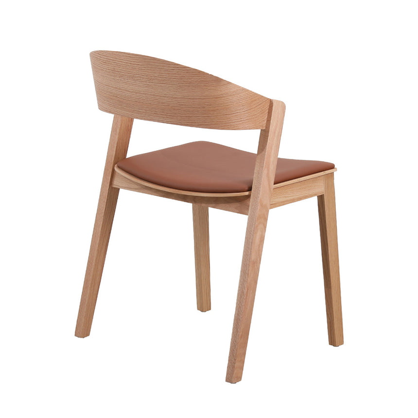 Natural Dining Chair - Brown Seat (Set of 2)