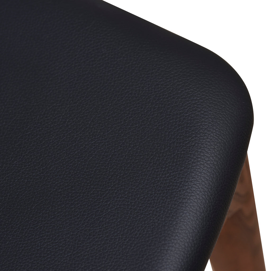 Set of 2 - Henrik Dining Chair - Dark Brown with Black Seat